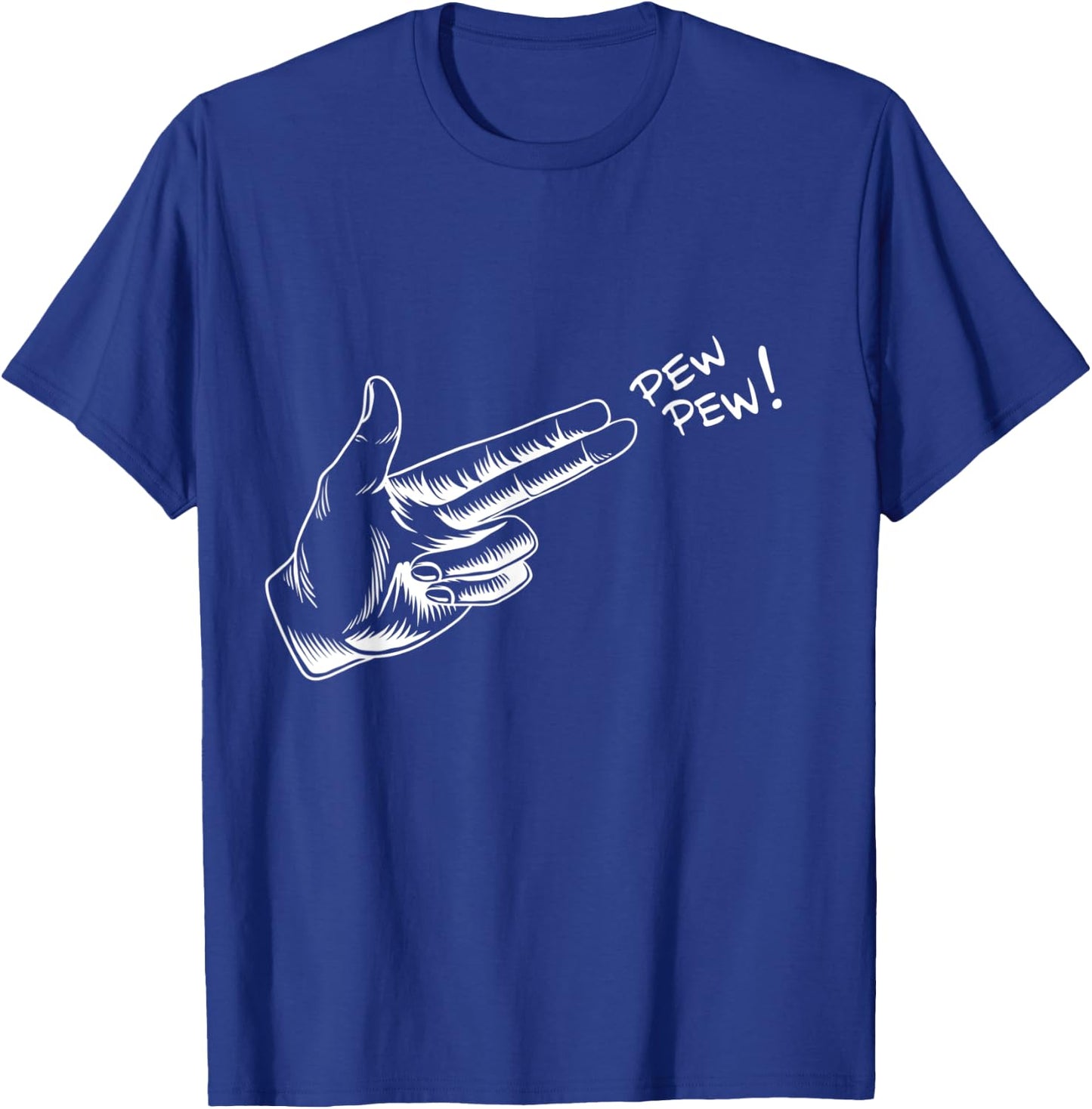 Hand Pew Pistol Line Art Scatch Halloween Costume T-Shirt - T-Shirt | Royal