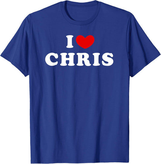 I Love Chris, I Heart Chris , Small, Black T-Shirt - T-Shirt | Royal