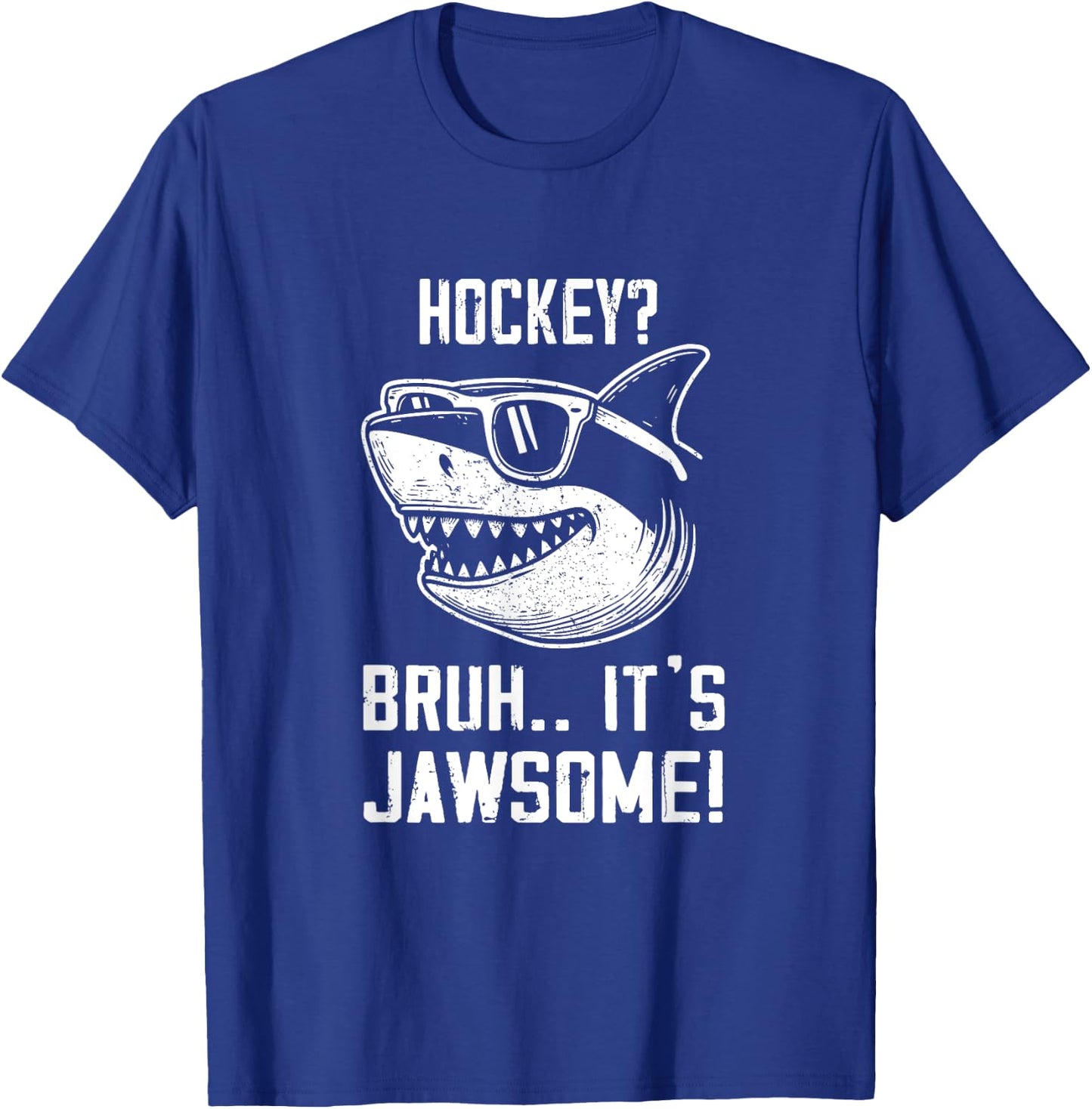 Hockey Bruh it's Jawsome Shark Kids Funny T-Shirt - T-Shirt | Royal