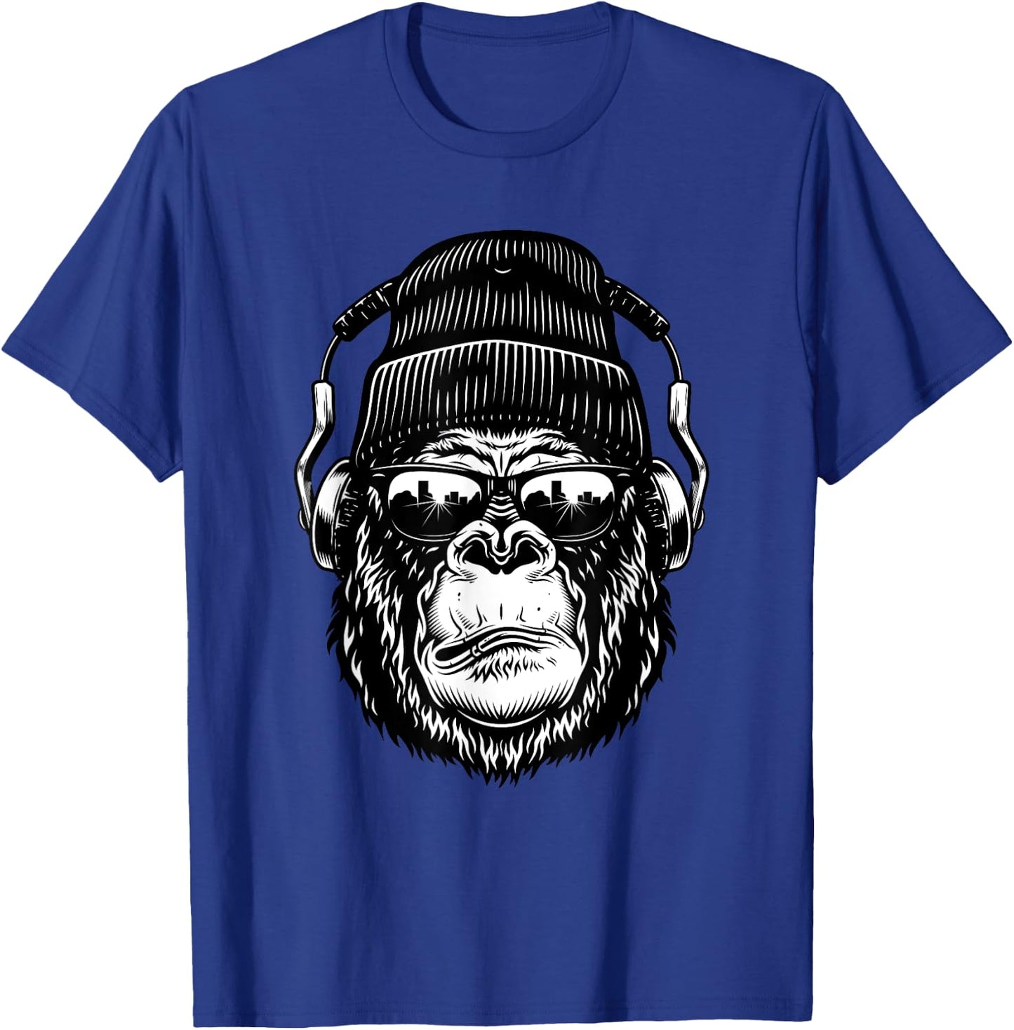 Monkey gorilla with mixer and headphones as DJ T-Shirt - T-Shirt | Royal