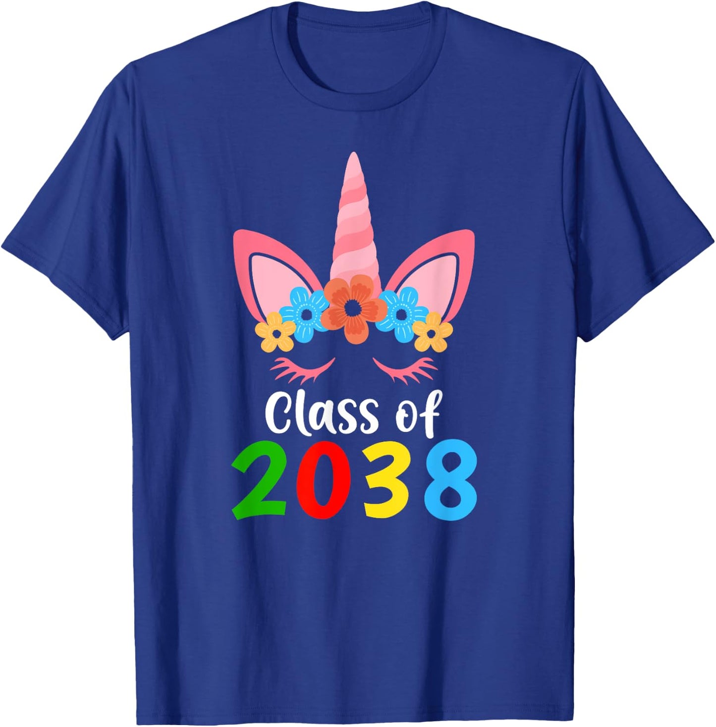Unicorn Class of 2038 Grow With Me Back To School Girls T-Shirt - T-Shirt | Royal