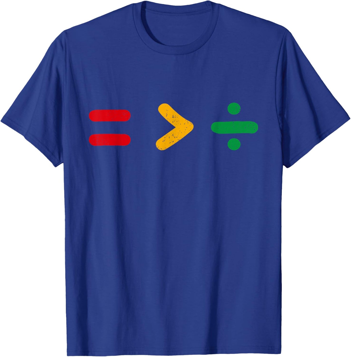 Juneteenth Equality Is Greater Than Division Afro Men Women T-Shirt - T-Shirt | Royal