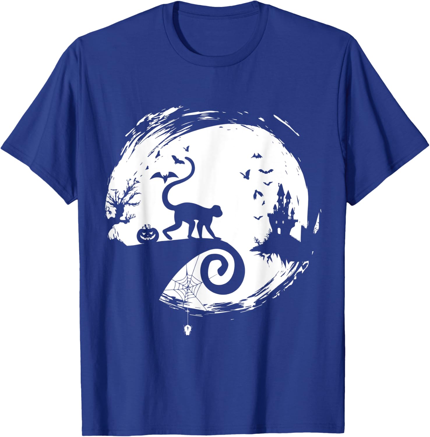 Spider Monkey Halloween Costume Moon Silhouette Creepy T-Shirt - T-Shirt | Royal