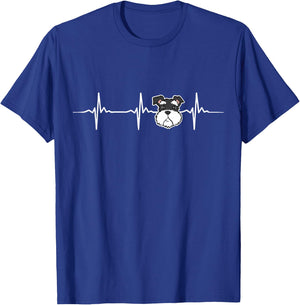 Schnauzer Dog Heartbeat Cute Schnauzer Dog T-Shirt - T-Shirt | Royal