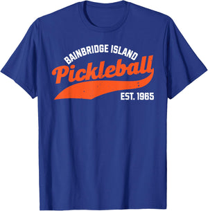 Pickleball Bainbridge Island Established 1965 Retro Novelty T-Shirt - T-Shirt | Royal