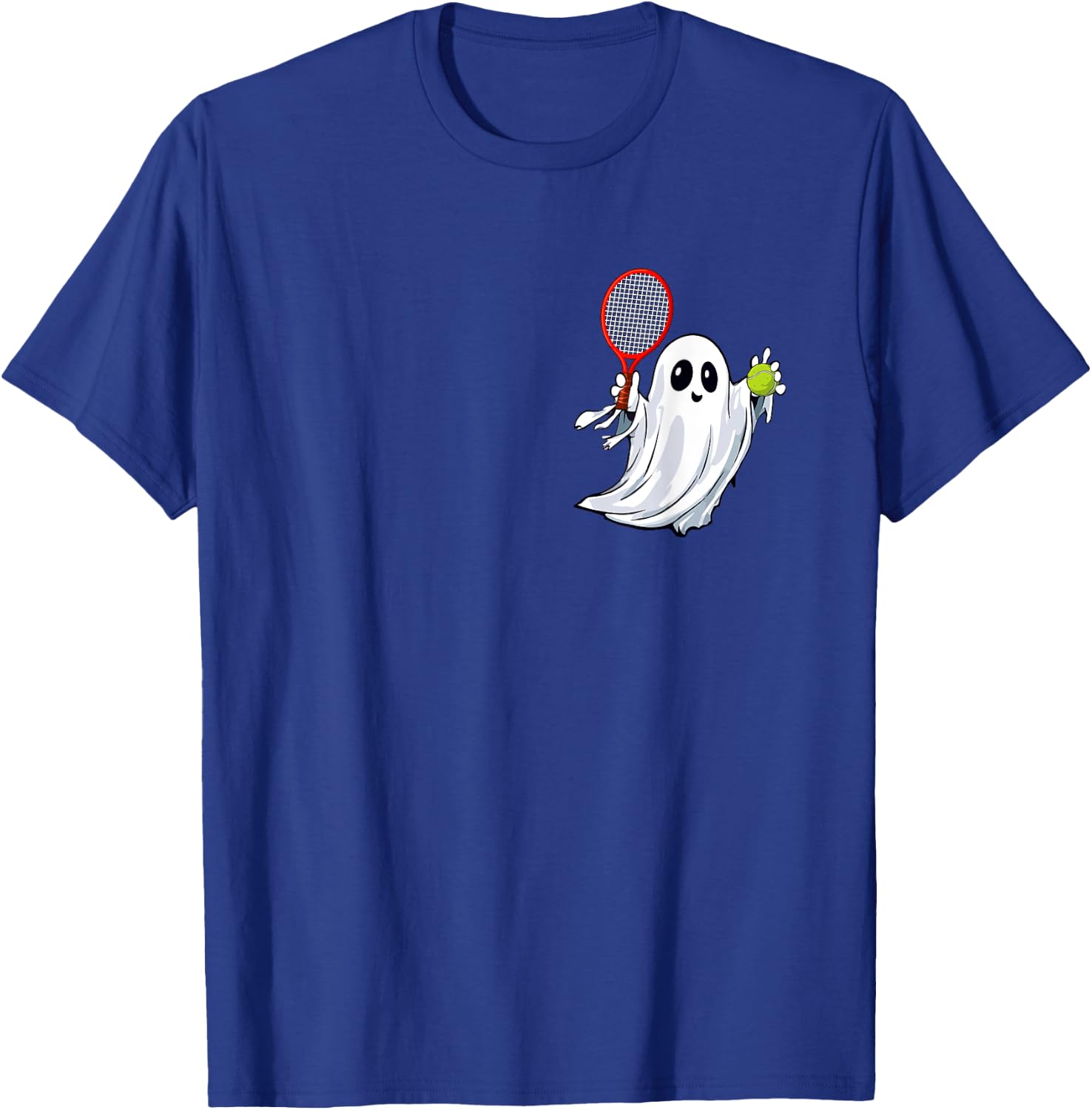 Boo Ghost Playing Tennis Halloween Costume Player Kids T-Shirt - T-Shirt | Royal