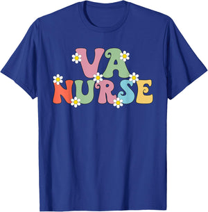 VA Nurse Week Groovy Appreciation Day For Work T-Shirt - T-Shirt | Royal