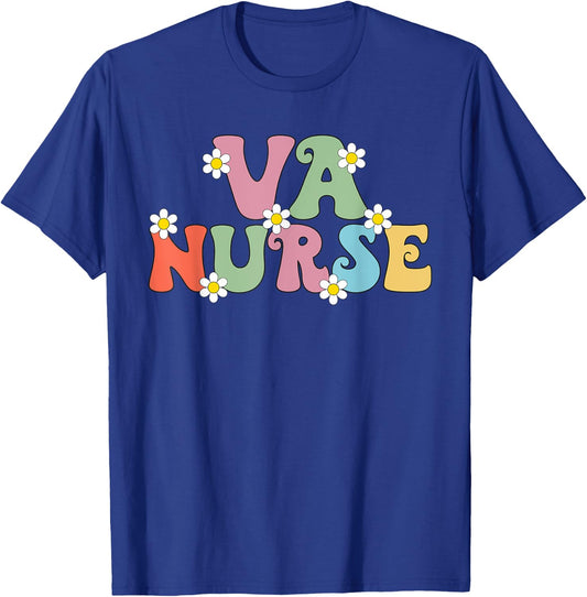 VA Nurse Week Groovy Appreciation Day For Work T-Shirt - T-Shirt | Royal