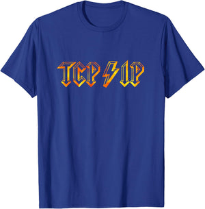 TCP/IP in Rock N Roll Style - Computer Geeks' Networking T-Shirt - T-Shirt | Royal