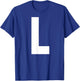 Alphabet Letter L Shirt T-Shirt - T-Shirt | Royal