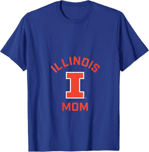 Women's University of Illinois Fighting Illini Arched Mom V-Neck T-Shirt - T-Shirt | Royal