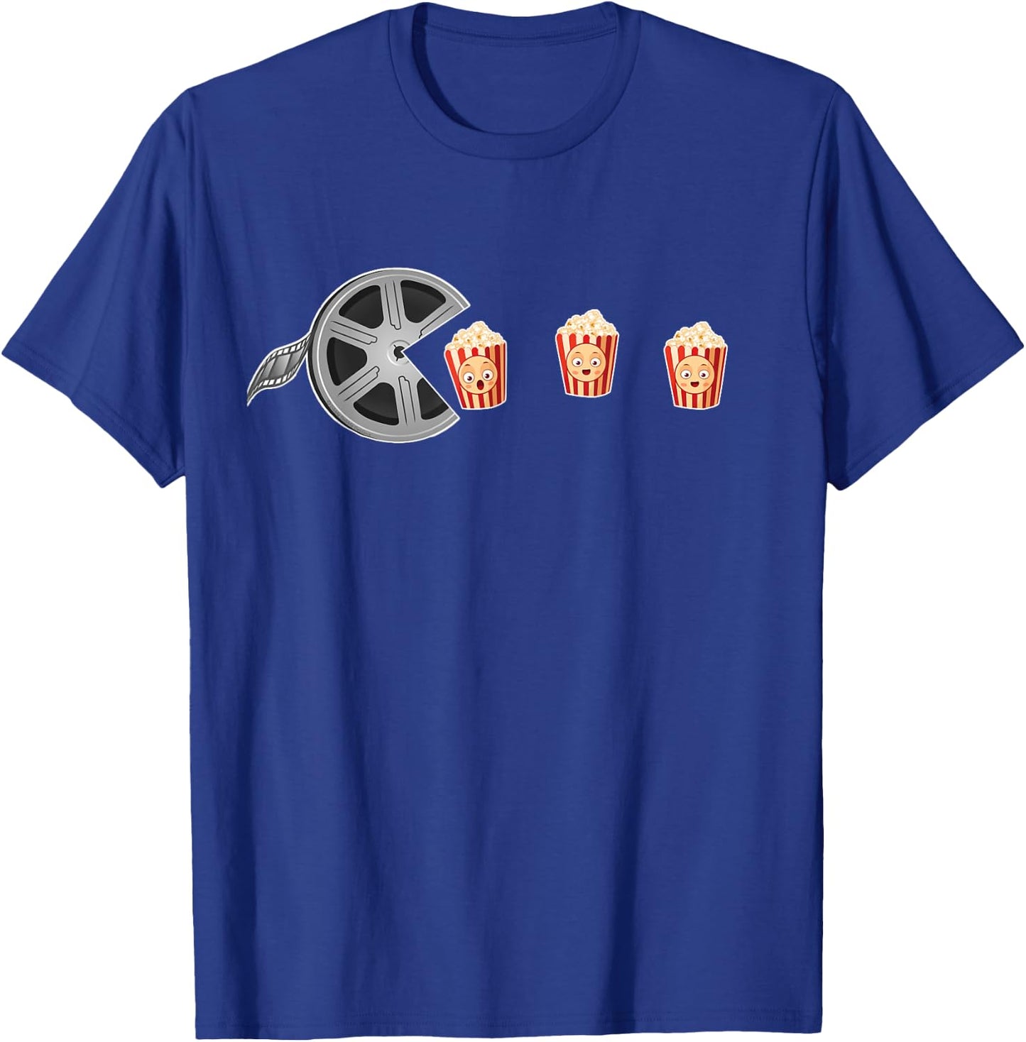 Dibble Dabble Designs Movie Popcorn Film Reel Kids Movie Night Funny Movie , Small, Black T-Shirt - T-Shirt | Royal