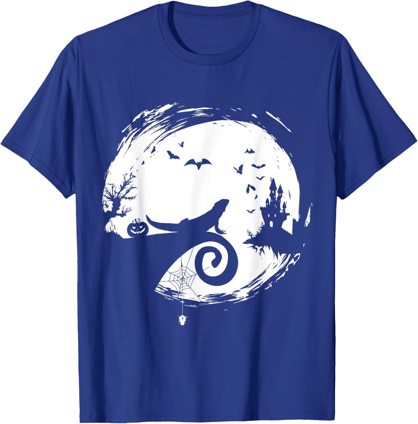 Bearded Dragon Halloween Costume Moon Silhouette Creepy T-Shirt - T-Shirt | Royal