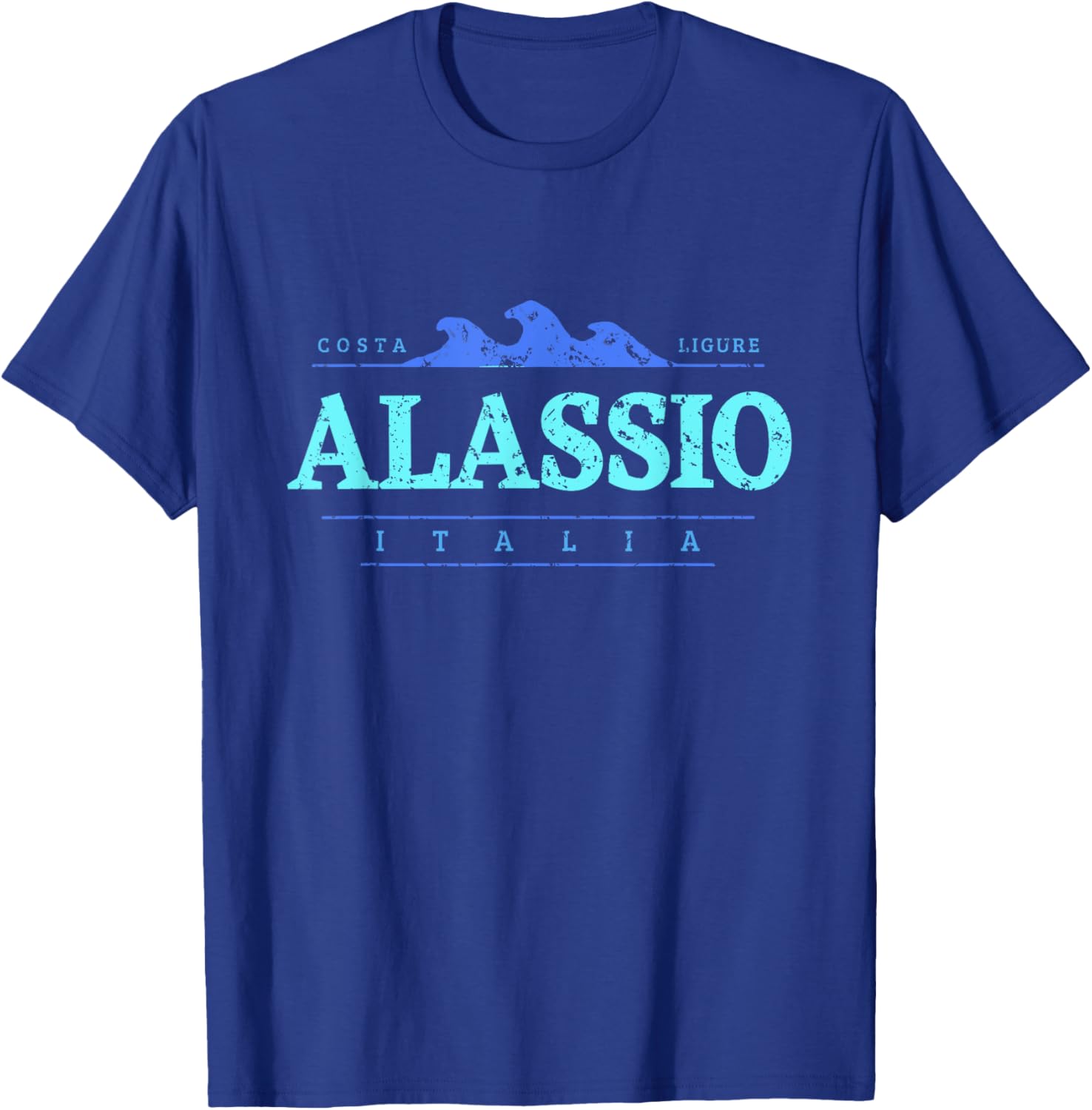 Alassio Italia | Alassio Liguria Italy Shoreline T-Shirt - T-Shirt | Royal