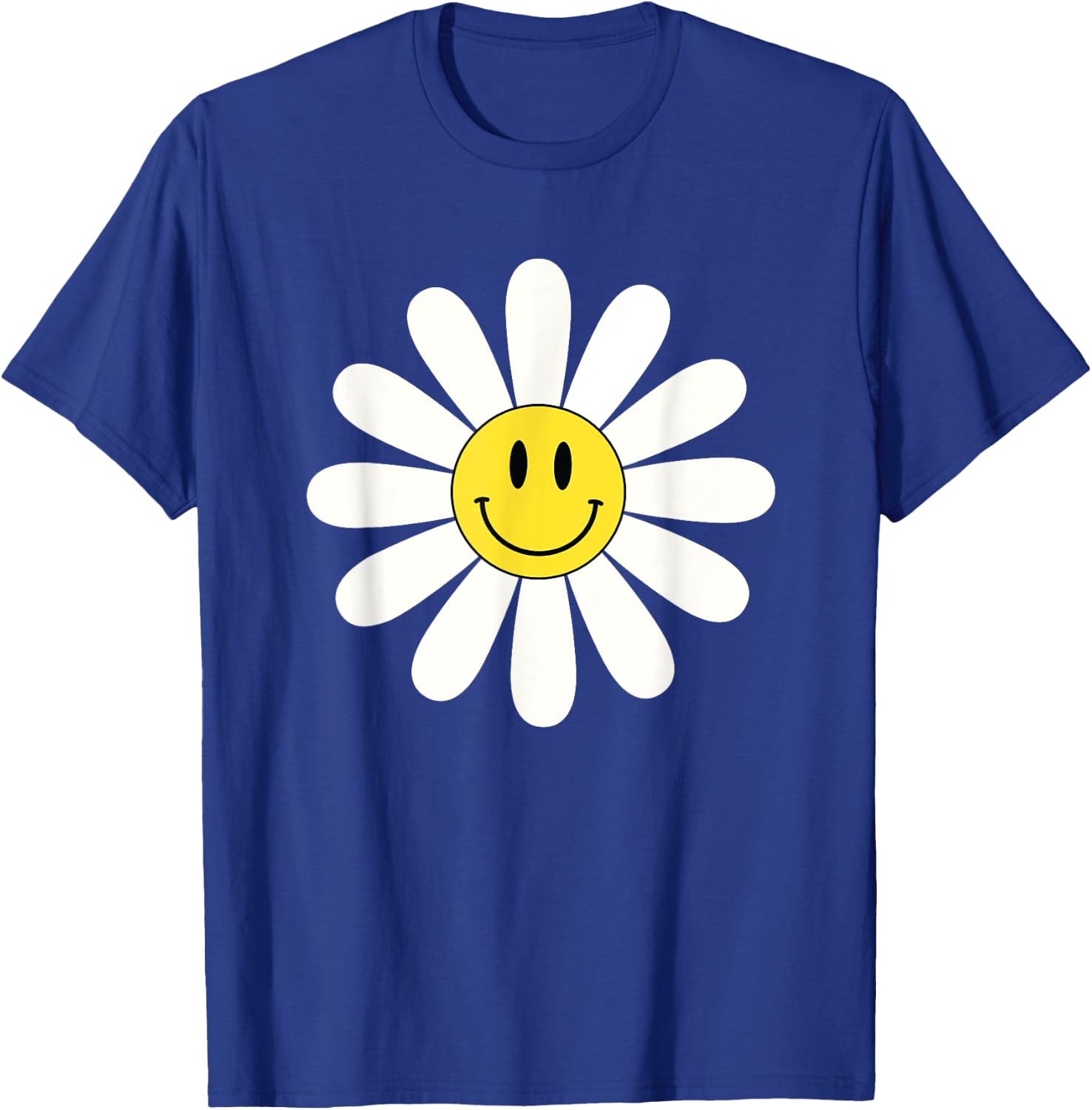 Nice white Daisies Flower Cute Daisies Flower Smile Face T-Shirt - T-Shirt | Royal