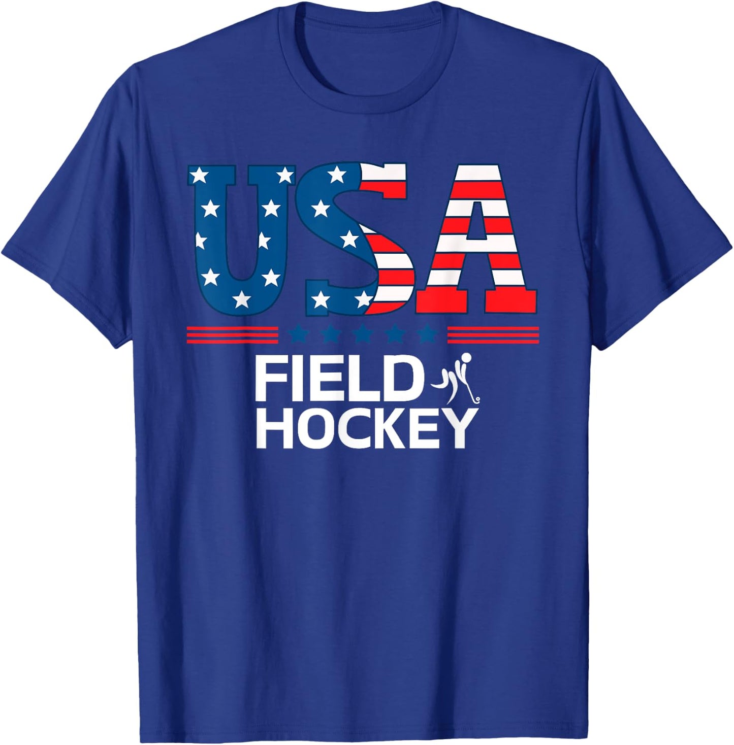 United States Flag Field Hockey USA Team Sport Field Hockey T-Shirt - T-Shirt | Royal