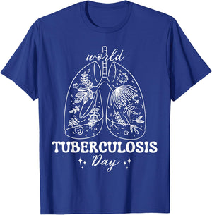 World Tuberculosis Day Floral Lungs TB Awareness women men T-Shirt - T-Shirt | Royal