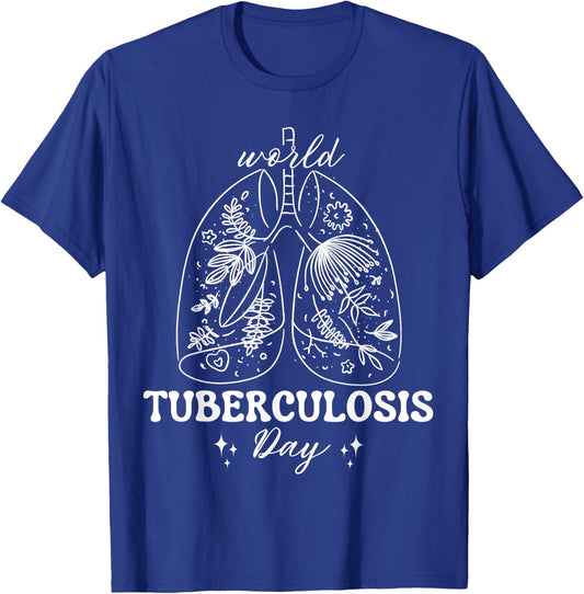 World Tuberculosis Day Floral Lungs TB Awareness women men T-Shirt - T-Shirt | Royal