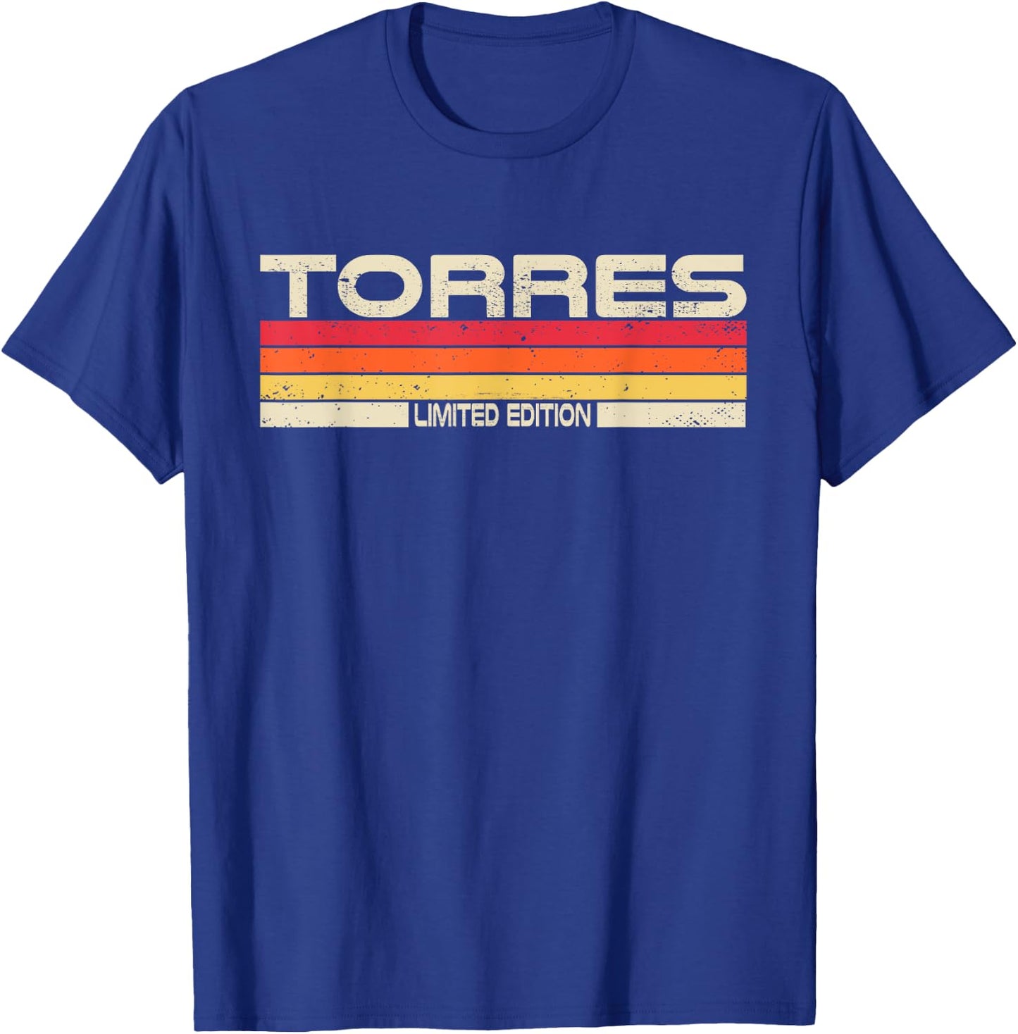 Torres Surname Birthday Family Reunion 80s 90s Sunset T-Shirt - T-Shirt | Royal