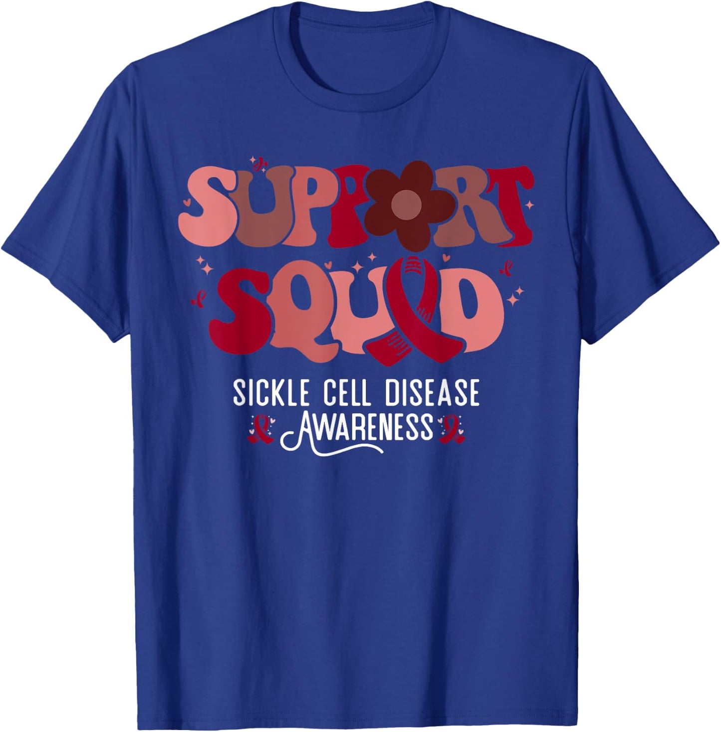Sickle Cell Warrior Groovy Support Squad Sickle Cell Anemia T-Shirt - T-Shirt | Royal