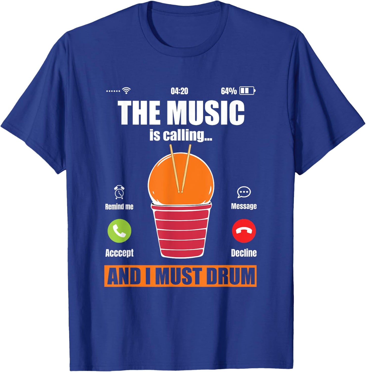 Funny Cardio Drumming Workout Gym Fitness Class Exercise T-Shirt - T-Shirt | Royal