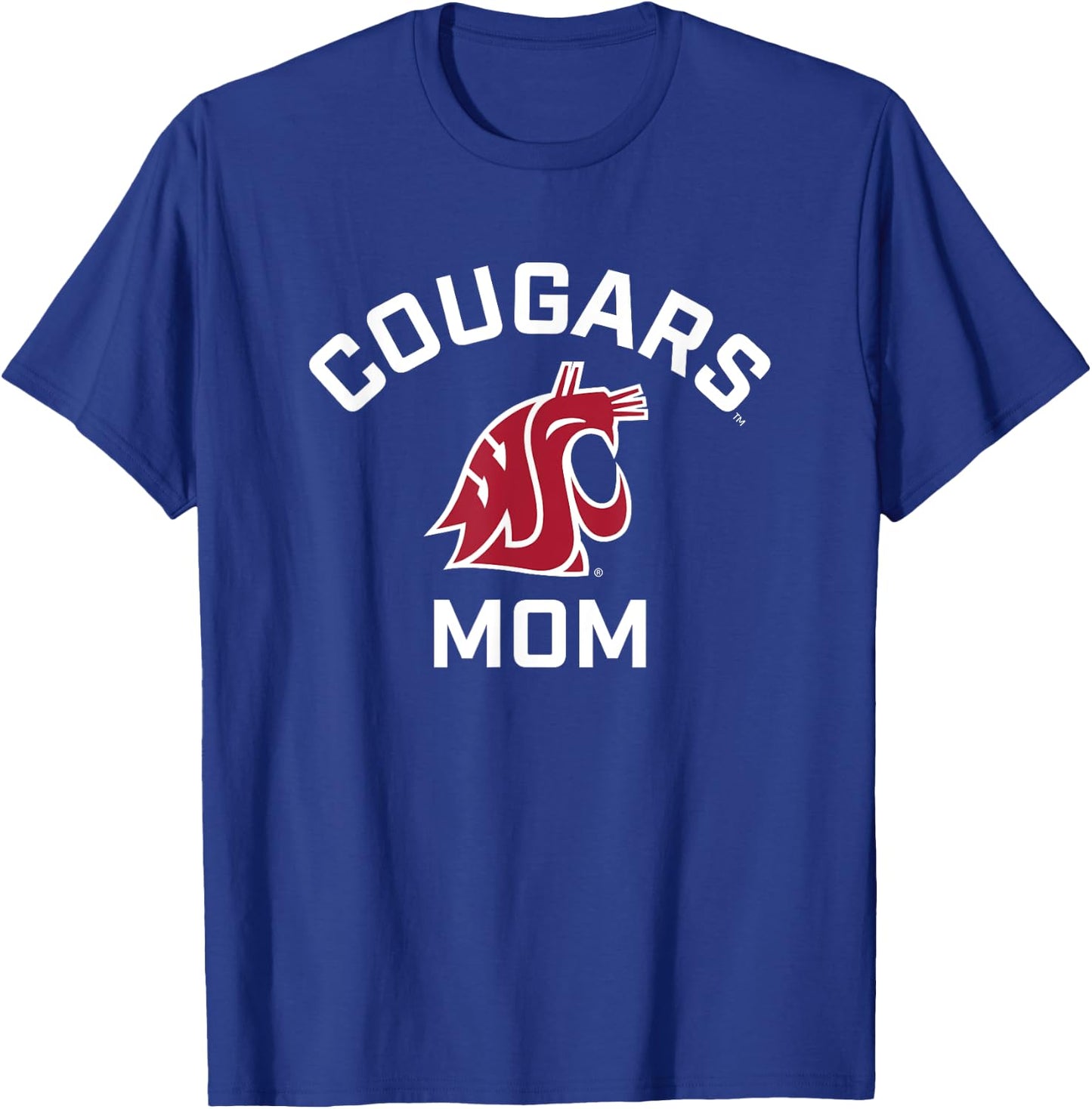 Washington State University Cougars Arched Mom T-Shirt - T-Shirt | Royal