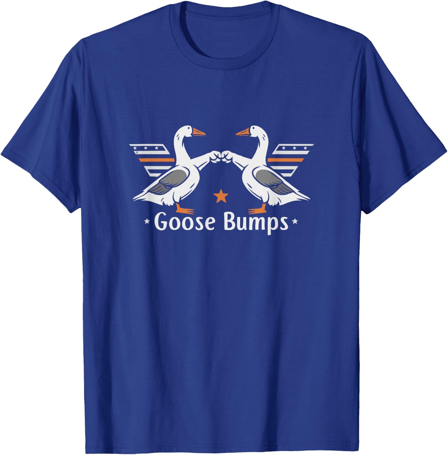 Goose Bumps Pun Fist Bump Funny Vintage Cartoon Geese T-Shirt - T-Shirt | Royal