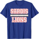 Sardis Lions Horizontal Stripes T-Shirt - T-Shirt | Royal