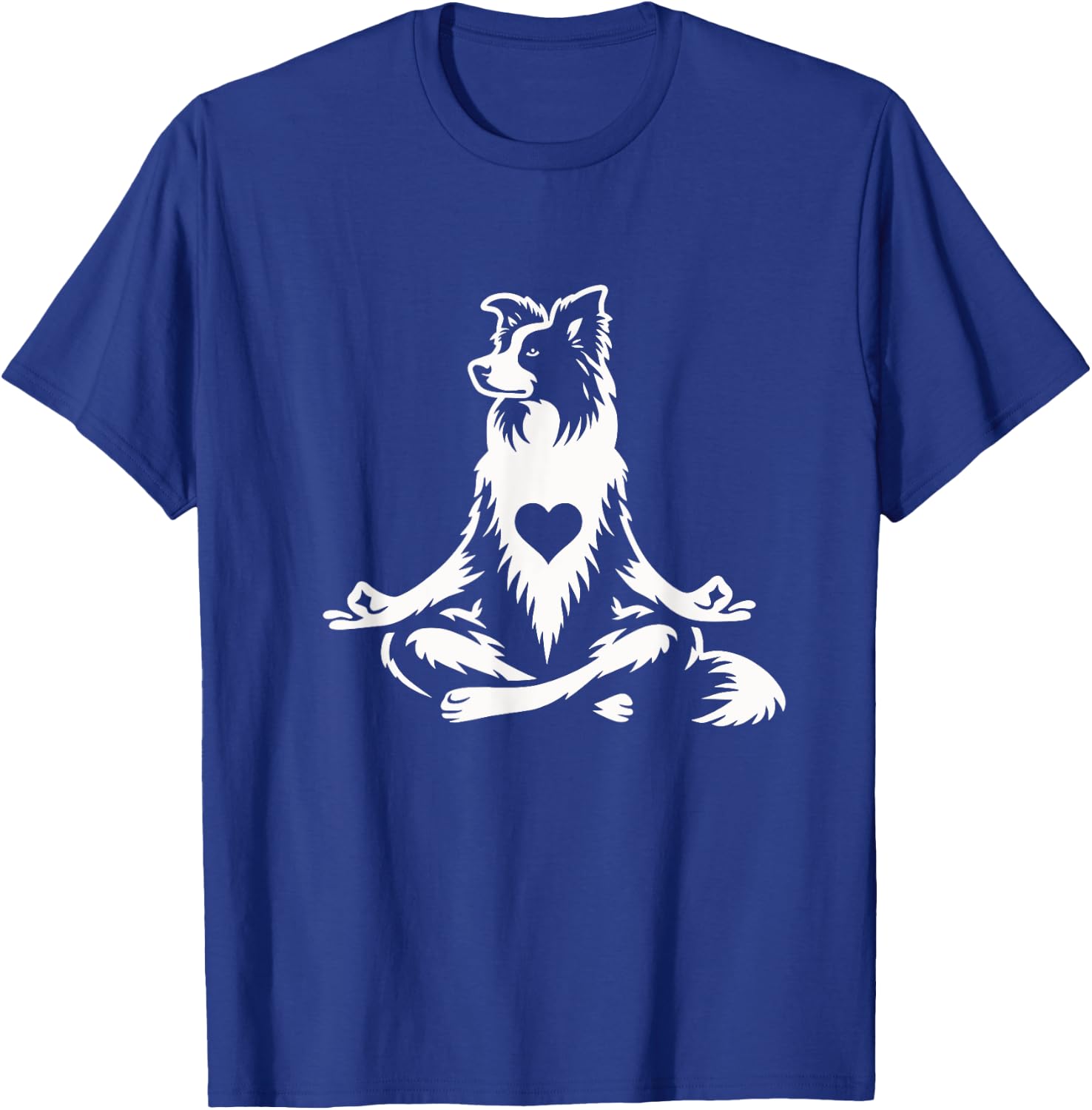 Funny Border Collie Yoga Pose Dog Graphic Design T-Shirt - T-Shirt | Royal