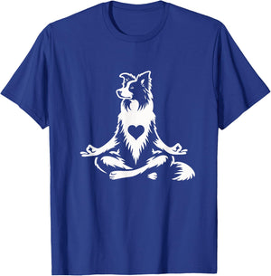 Funny Border Collie Yoga Pose Dog Graphic Design T-Shirt - T-Shirt | Royal