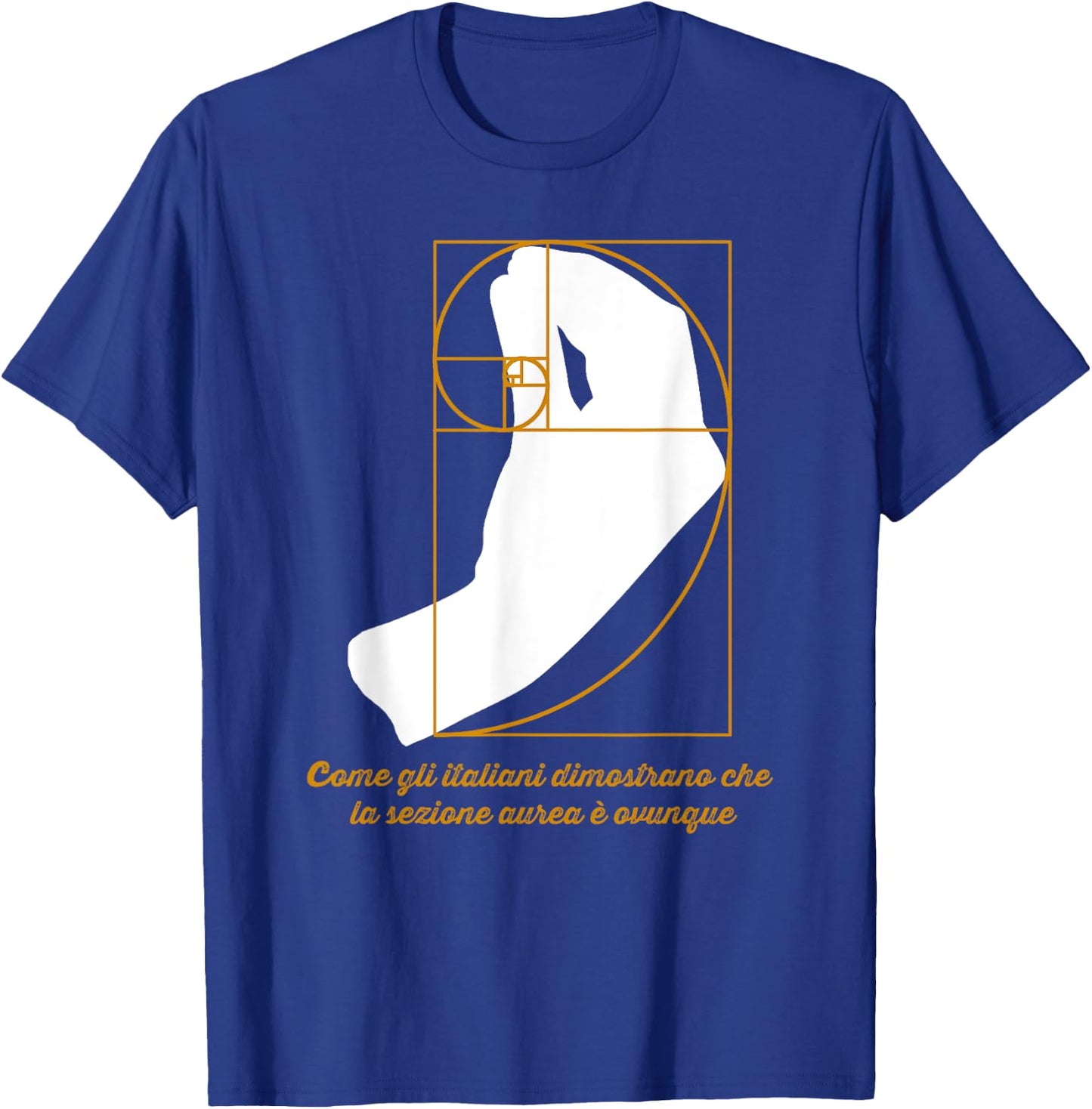 Golden Ratio Math Funny Italian Hand Gesture Fibonacci T-Shirt - T-Shirt | Royal