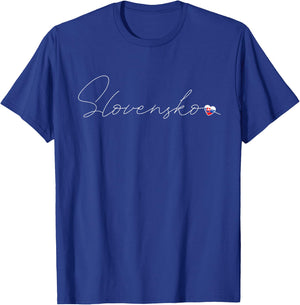 Slovensko Love Slovak Flag and Heart on Slovakia T-Shirt - T-Shirt | Royal