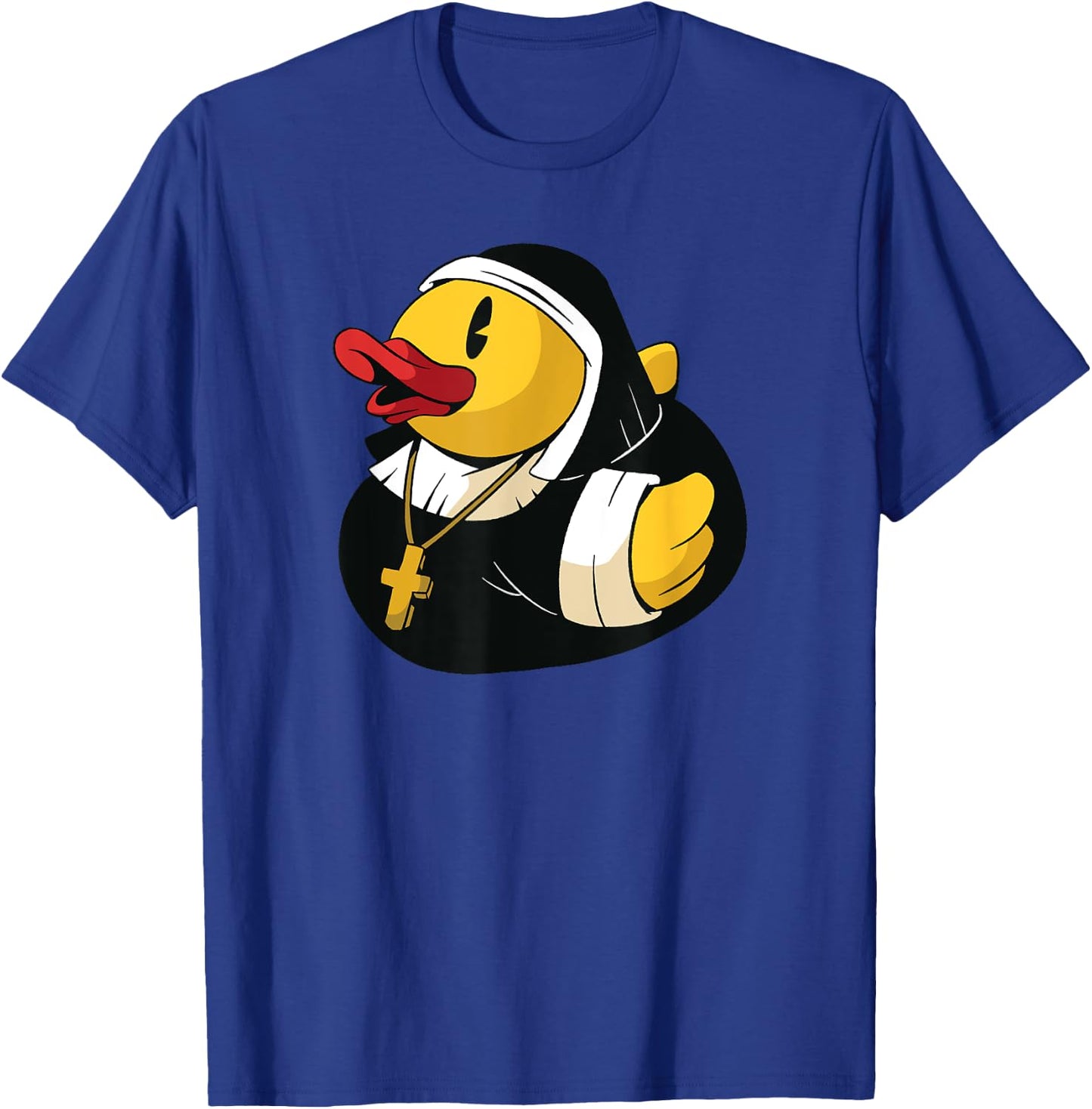 Rubber Duck Nun - Funny Halloween T-Shirt - T-Shirt | Royal