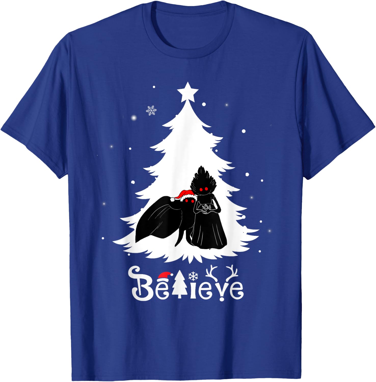 Mothman Flatwoods Monster Christmas Believe Funny Cryptid T-Shirt - T-Shirt | Royal