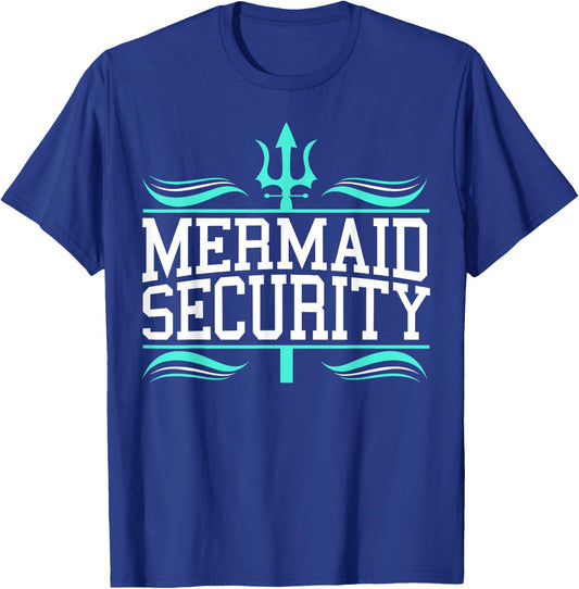 Mermaid Security for a Mermaid Squad Swimmer Swimming T-Shirt - T-Shirt | Royal