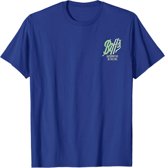 Back to the Future Biff Automotive Detailing Front & Back T-Shirt - T-Shirt | Royal