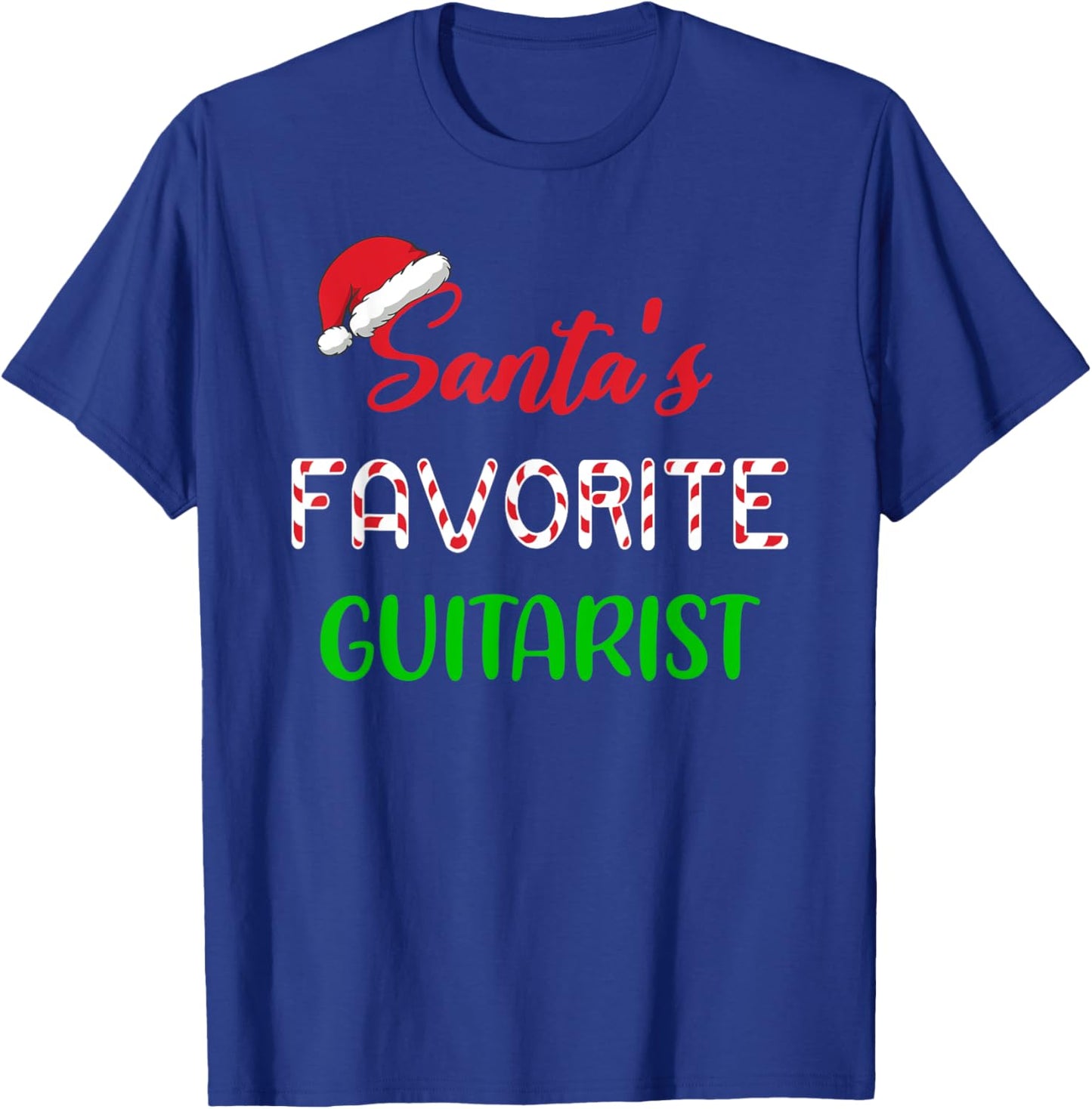 Santas Favorite Guitarist Gift Funny guitar Christmas Pajama T-Shirt - T-Shirt | Royal
