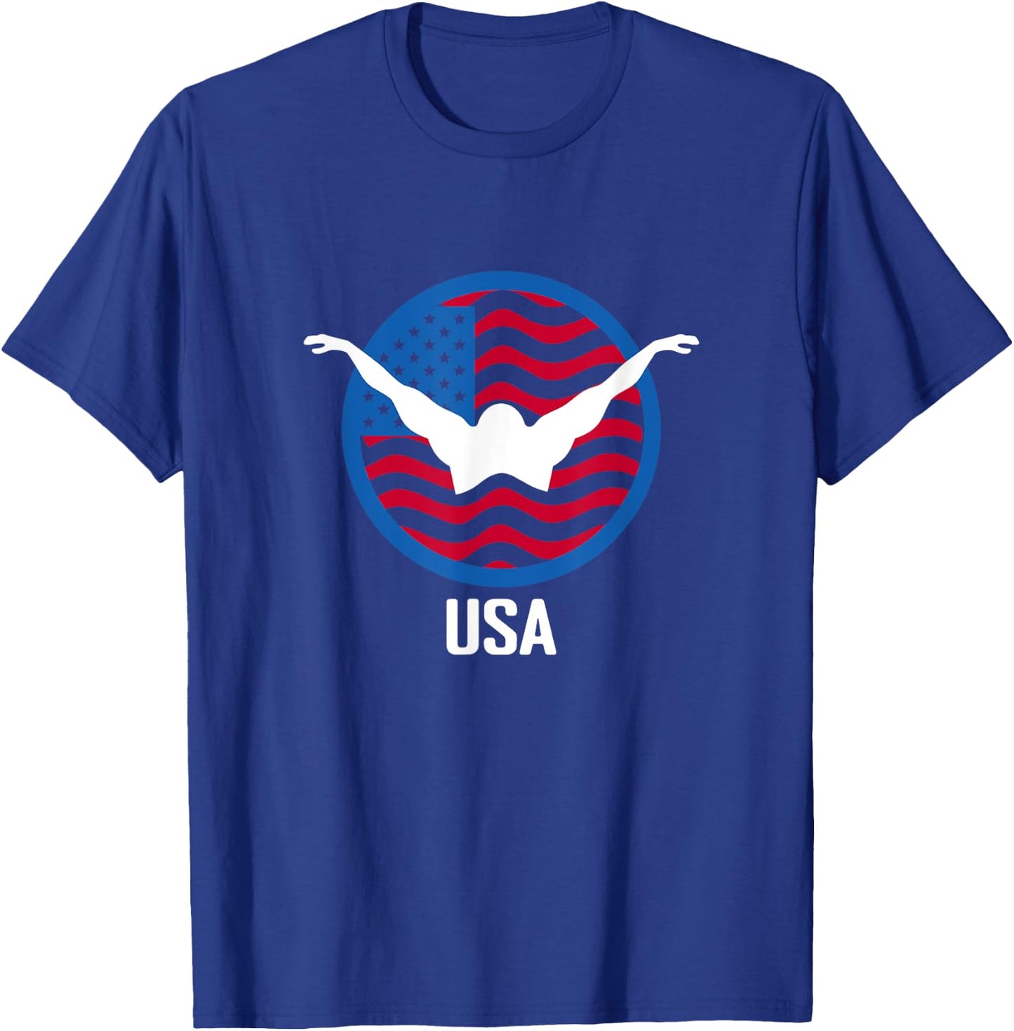 USA Swim Shirt, USA Summer Swimming 2024 Games Men Women Kids T-Shirt - T-Shirt | Royal