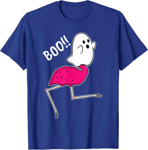 Flamingo Ghost Boo Lazy DIY Halloween Costume Funny Animal T-Shirt - T-Shirt | Royal