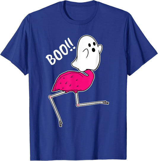 Flamingo Ghost Boo Lazy DIY Halloween Costume Funny Animal T-Shirt - T-Shirt | Royal