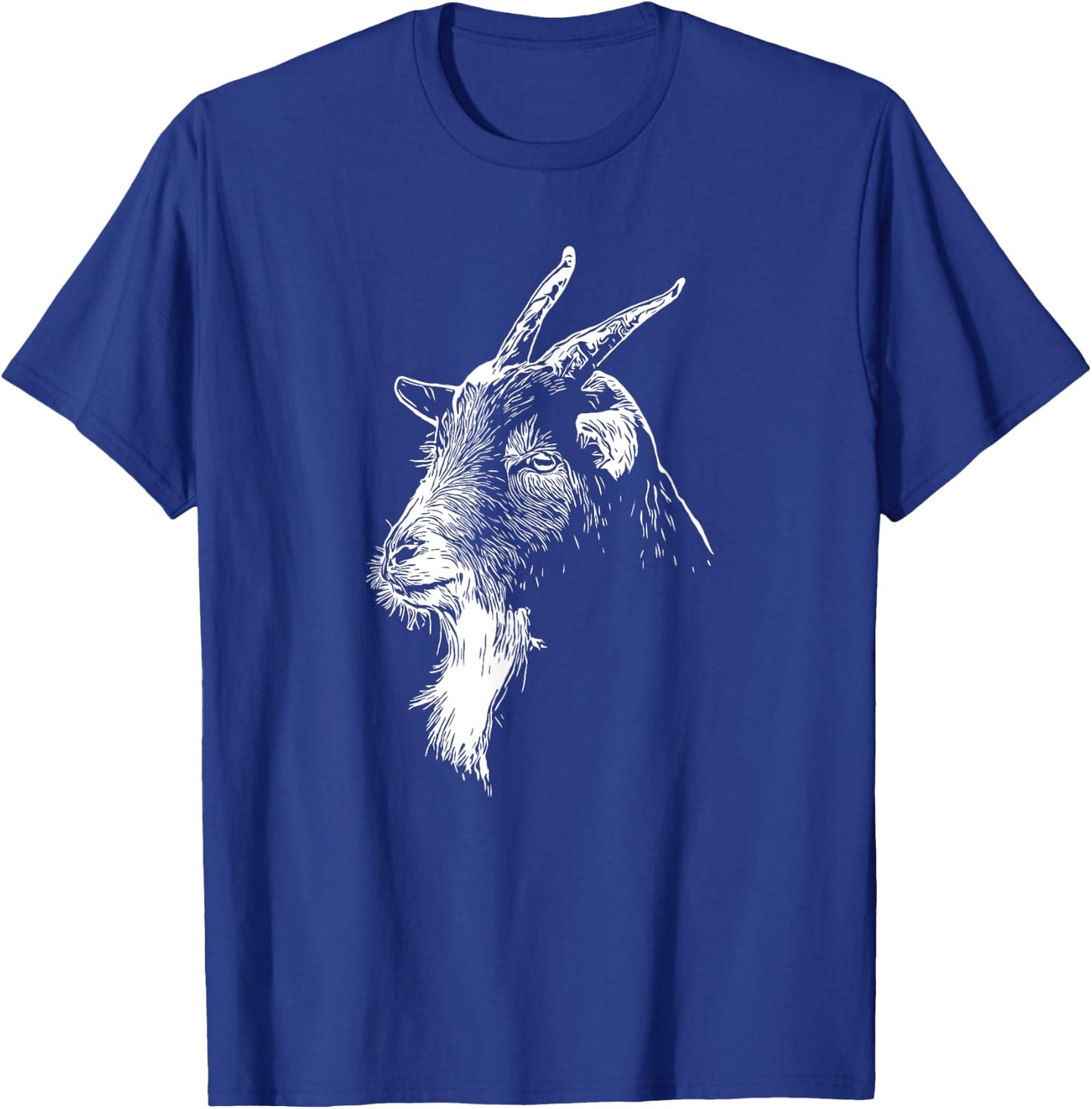 Goat Gift Ideas for Farmers and Goat Whisperer -Adult Black Cotton Polyester Short Sleeve T-Shirt - T-Shirt | Royal