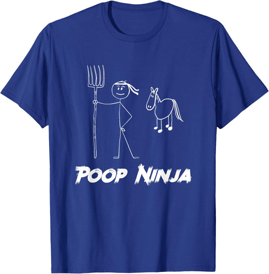 Rocky Ford Women's Horse Lover Barn Poop Ninja T-Shirt - T-Shirt | Royal