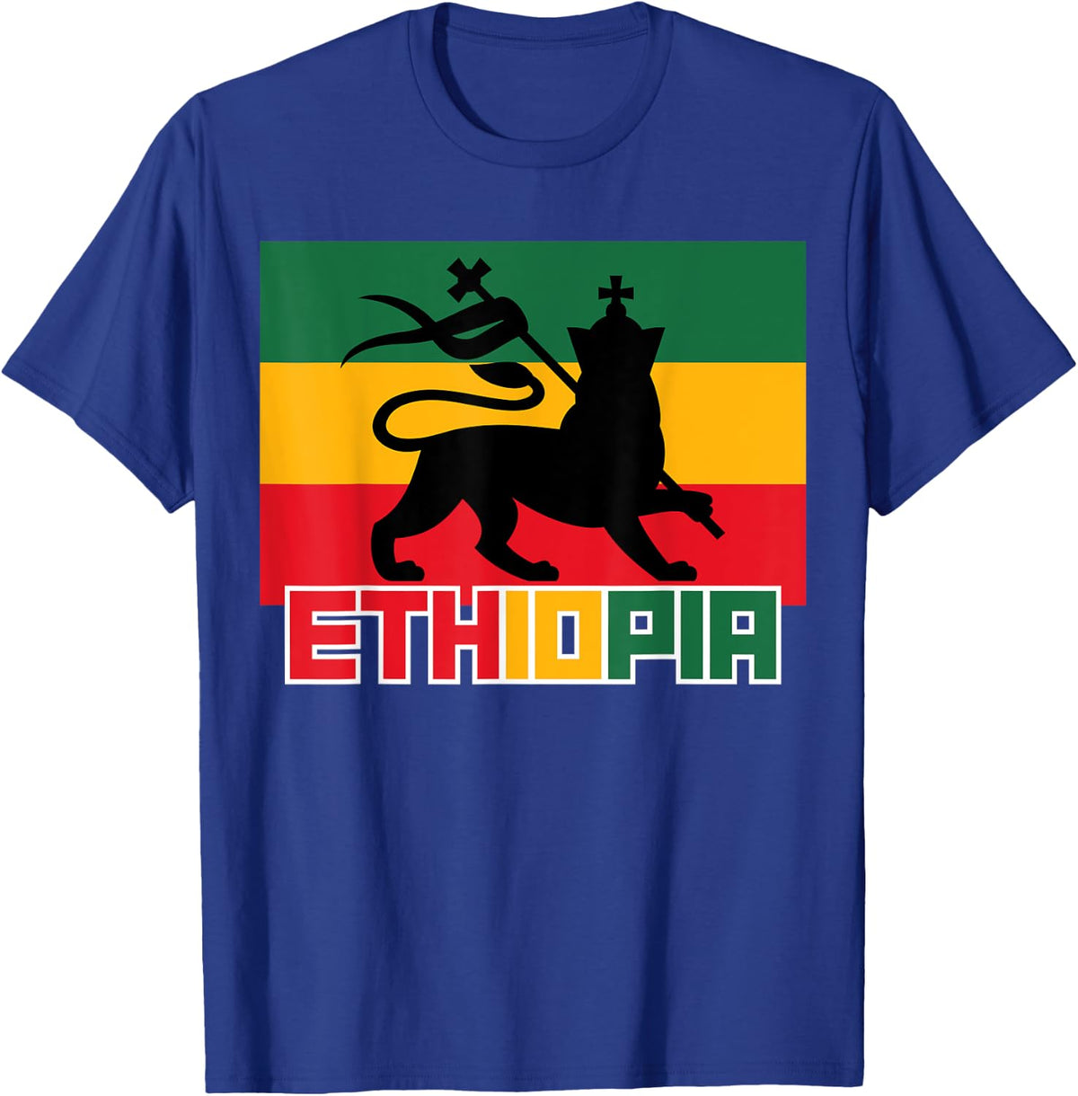 Ethiopia Ethiopian Apparel Lion Of Judah Art Design T-Shirt - T-Shirt | Royal