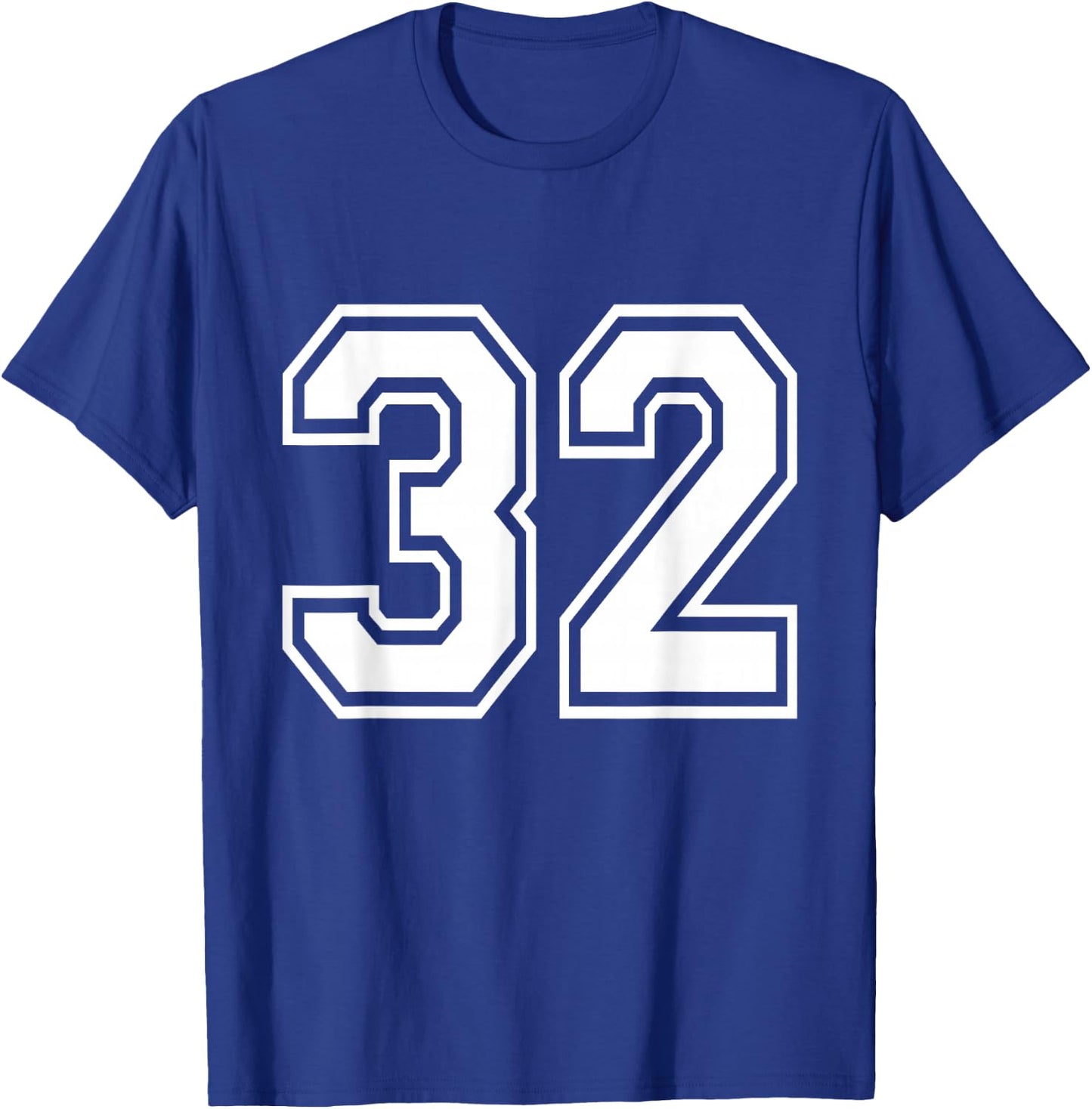 Number 32 Varsity Sports Team Jersey 32nd Birthday 32 Years T-Shirt - T-Shirt | Royal