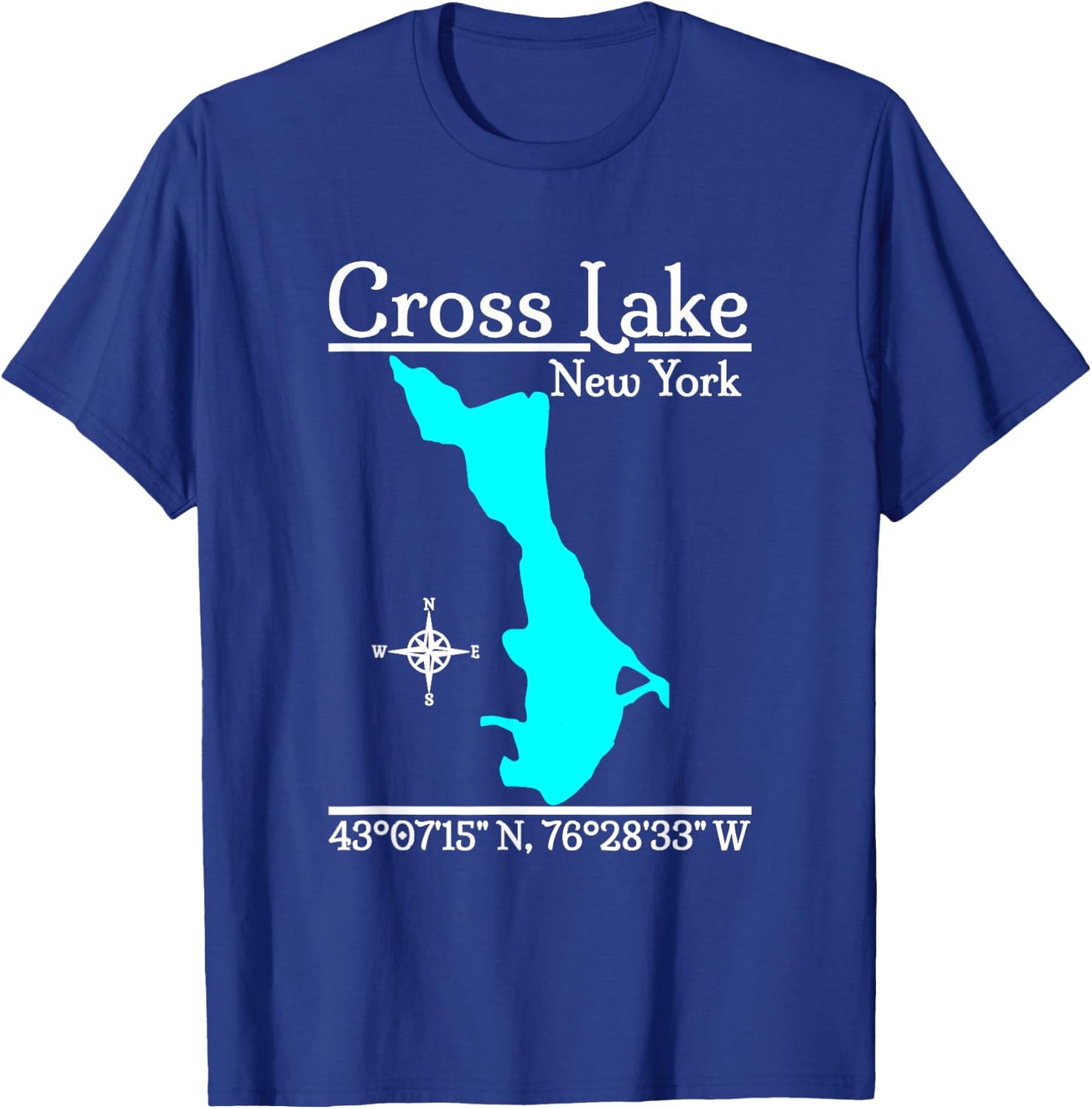 Cross Lake - New York T-Shirt - T-Shirt | Royal