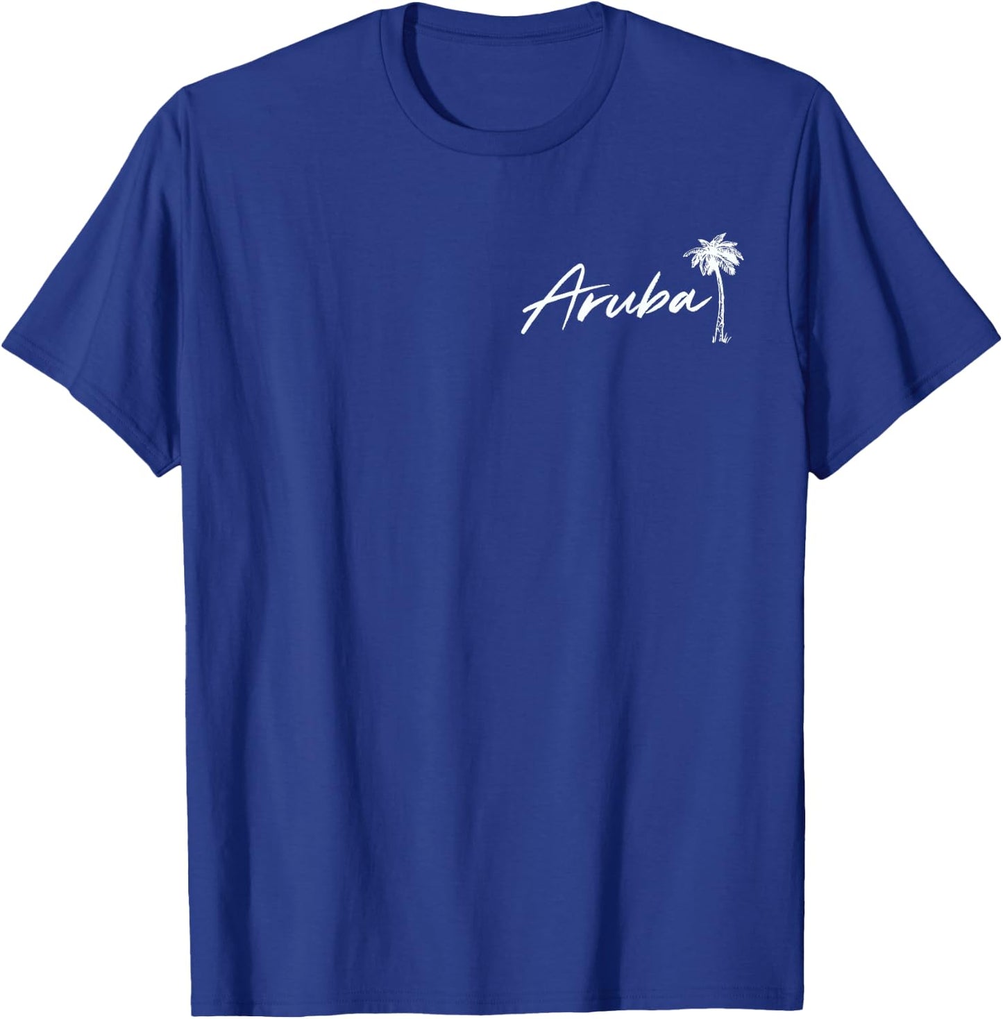 Aruba Beach Getaway Travel Designs -Adults Black Small Classic Fit Short Sleeve T-Shirt - T-Shirt | Royal