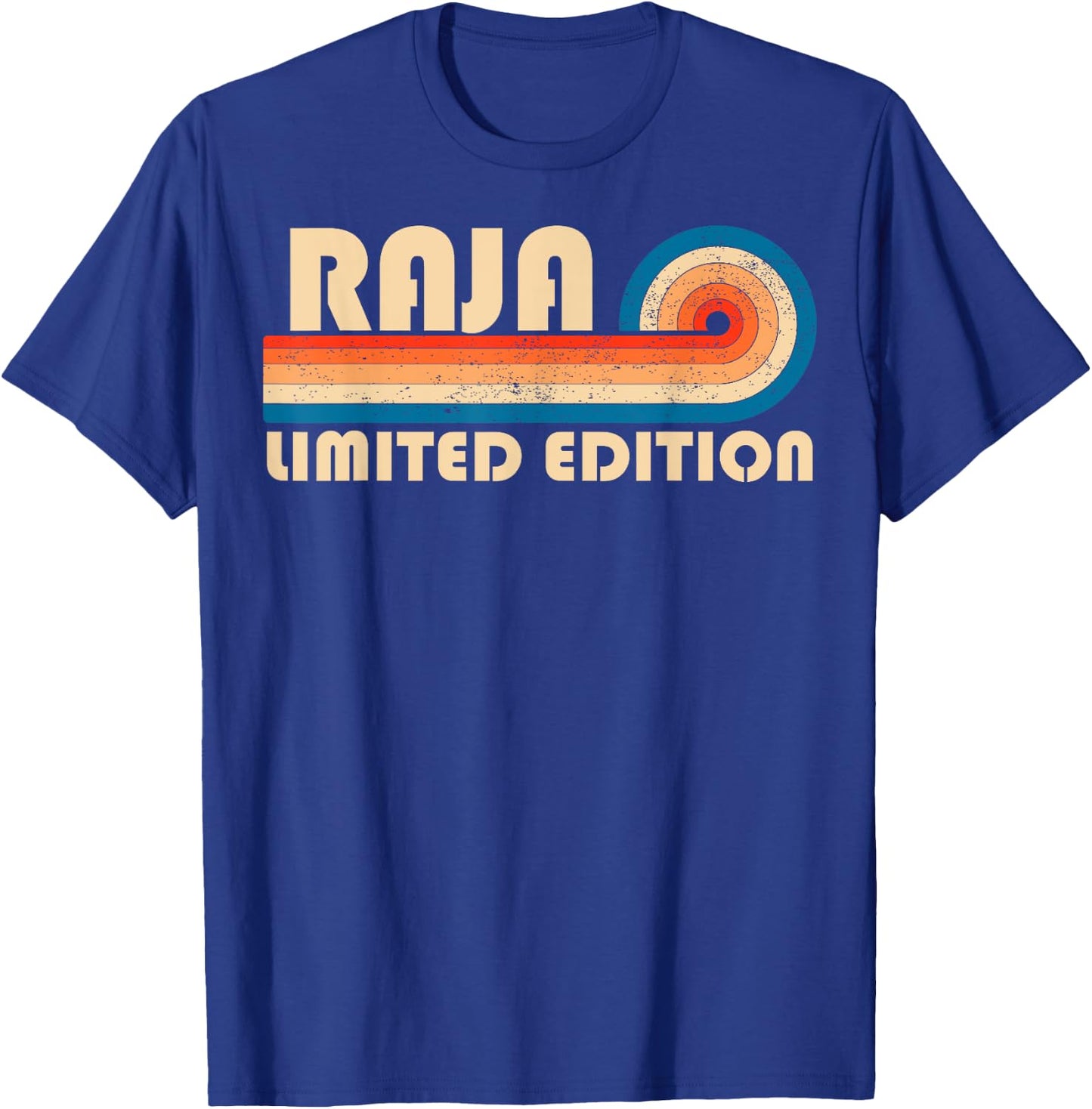 RAJA Surname Retro Vintage 80s 90s Birthday Reunion T-Shirt - T-Shirt | Royal