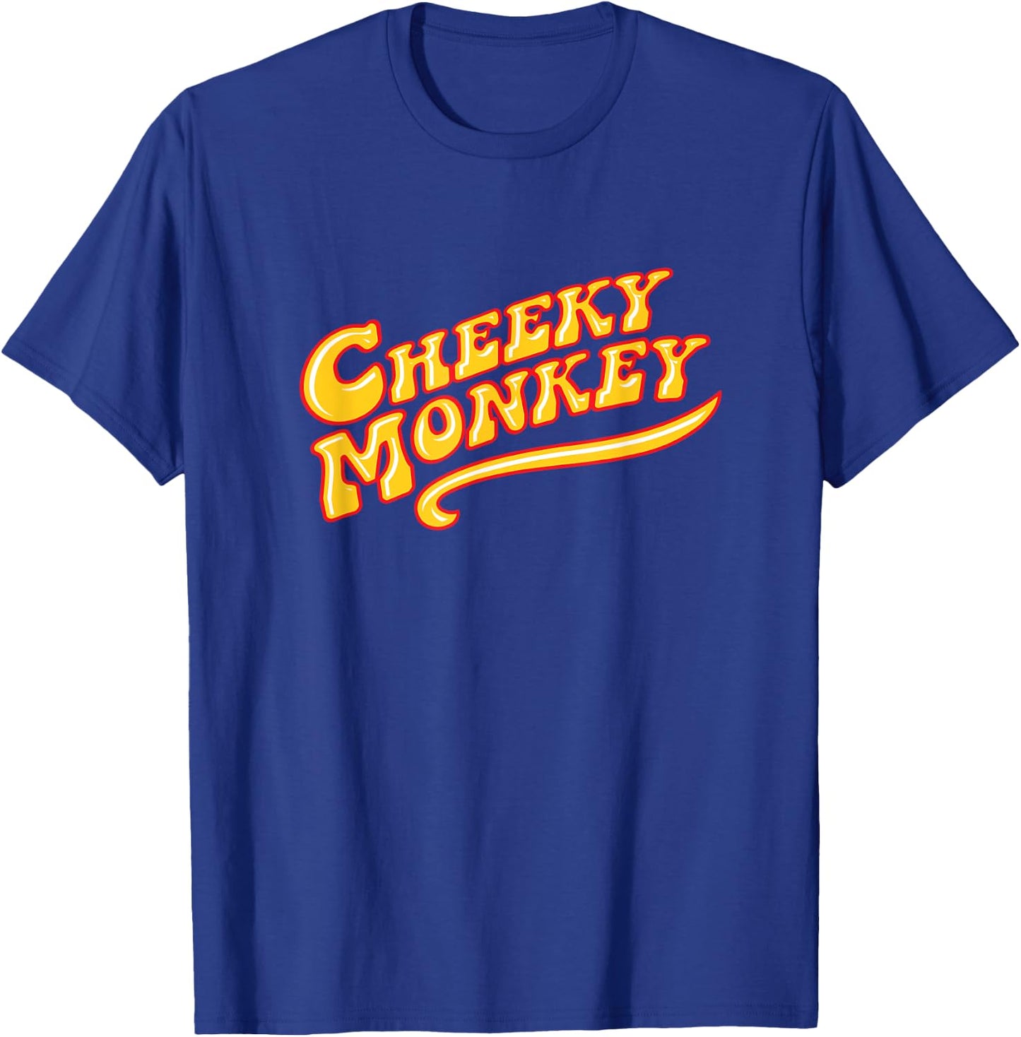Cheeky Monkey Groovy Text T-Shirt - T-Shirt | Royal
