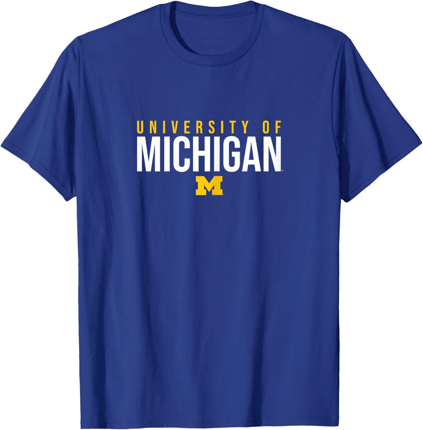 University of Michigan Wolverines U of M Stacked T-Shirt - T-Shirt | Royal