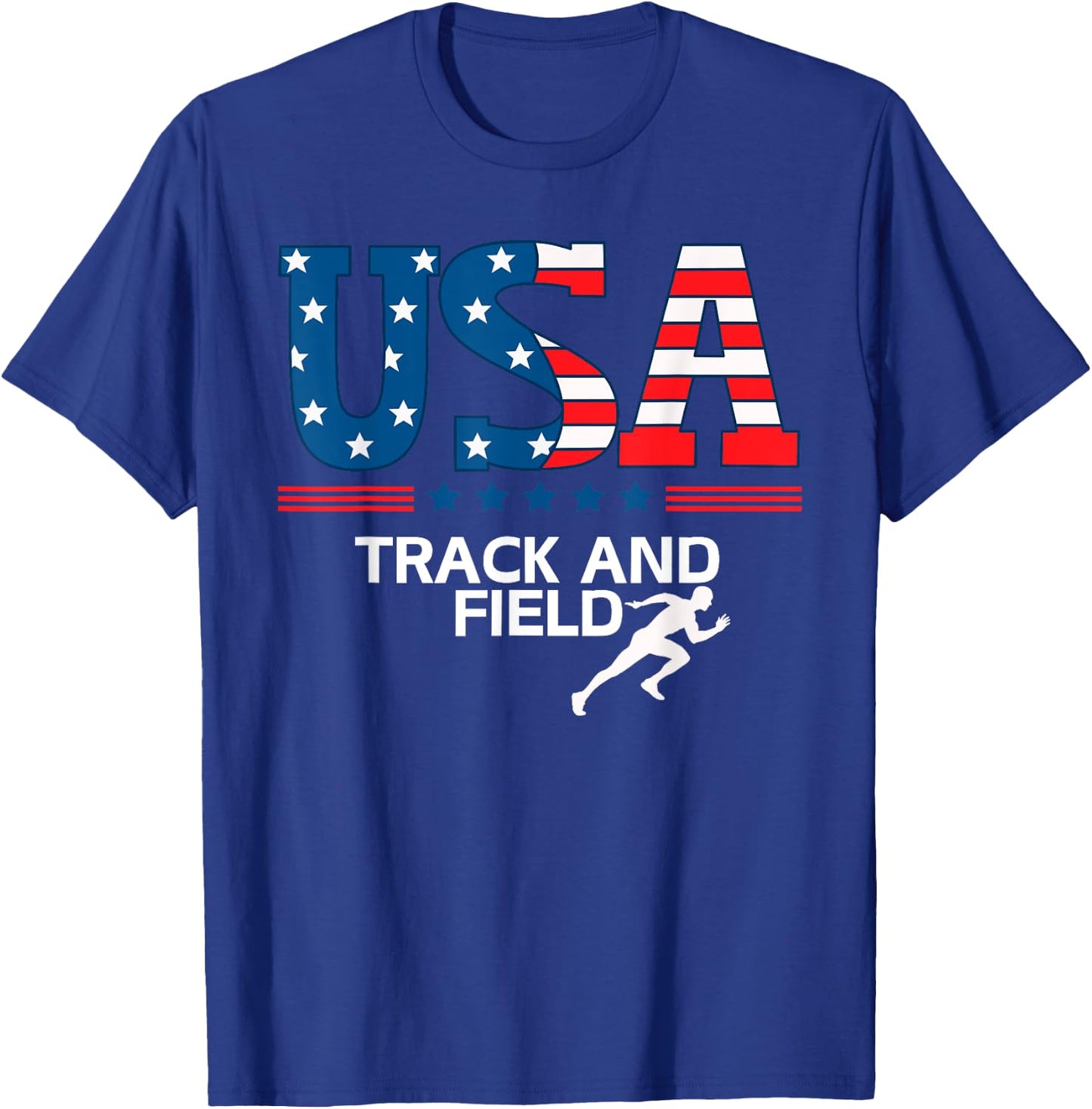 Track And Field United States Flag USA Sport Track And Field T-Shirt - T-Shirt | Royal